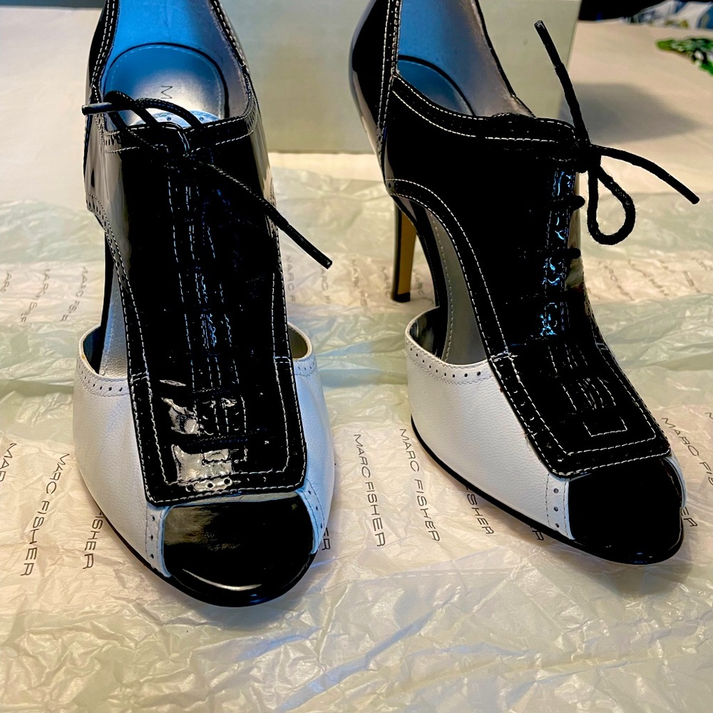 Marc Fisher Spectator peep-toe pumps